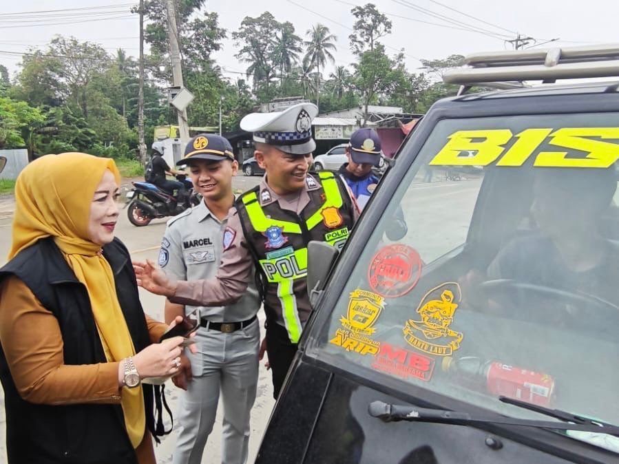 Jasa Raharja Kolaborasi Bersama Mitra Gelar Operasi Gabungan di Tugu Coklat Kabupaten Pesawaran