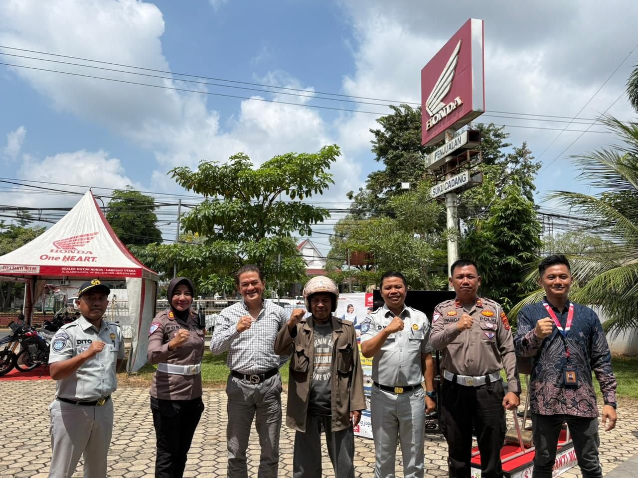 Bangun Kesadaran Berlalu Lintas, Jasa Raharja Cabang Kotabumi Gelar Safety Riding dan Sosialisasi di Jaya Sakti Honda Motor
