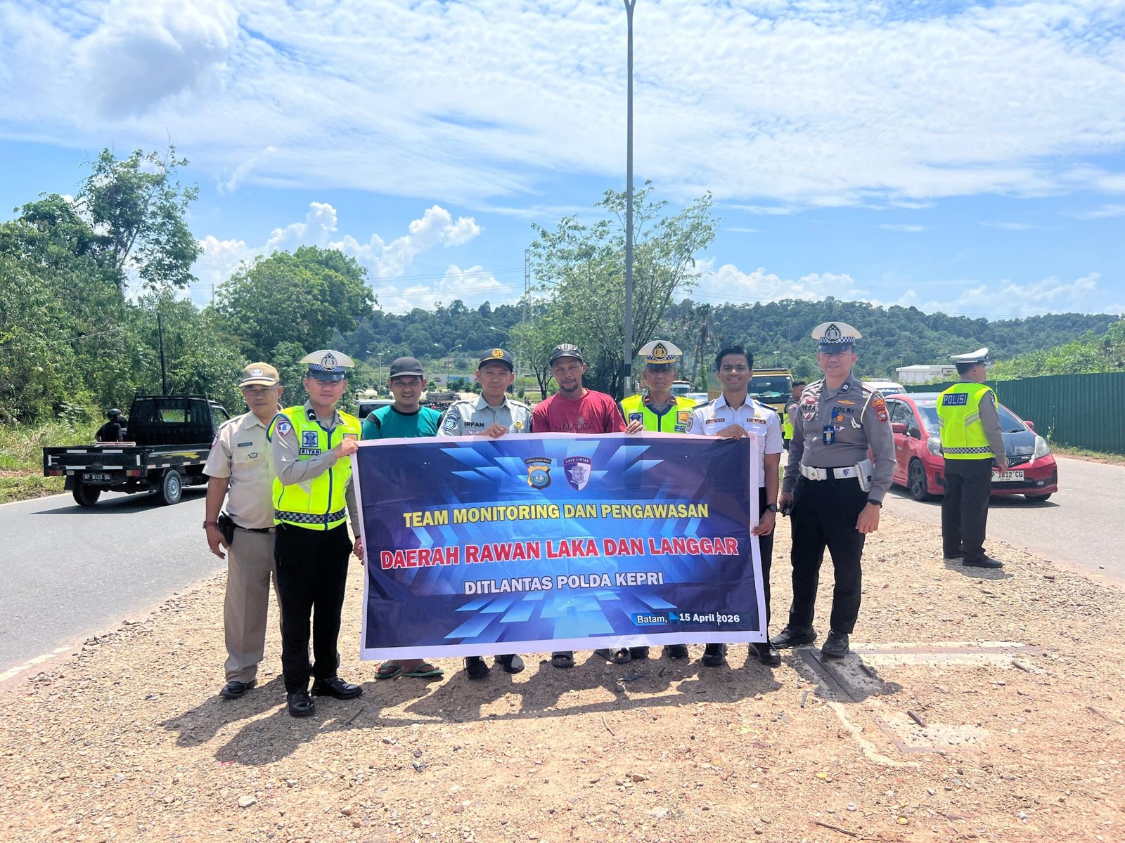 Polda Kepri dan Jasa Raharja Gelar TL Action Plan FKLL Monitoring Titik Rawan Kecelakaan di Jl. Letjend Suprapto & Jl. Trans Barelang Kota Batam