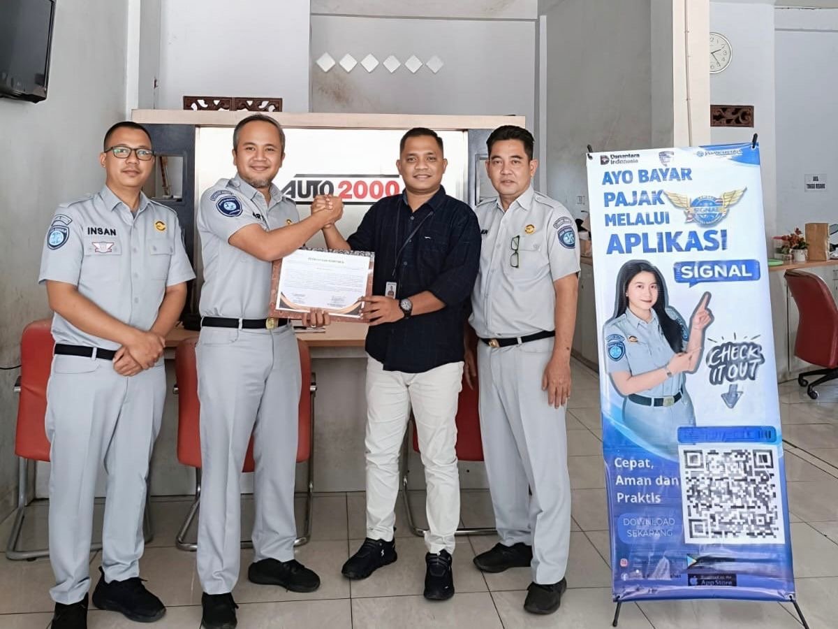 Tingkatkan Sinergi Jasa Raharja laksanakan Komitmen Patuh Pajak dan taat berlalu lintas serta Glorifikasi Aplikasi Signal di Auto 2000 Lahat