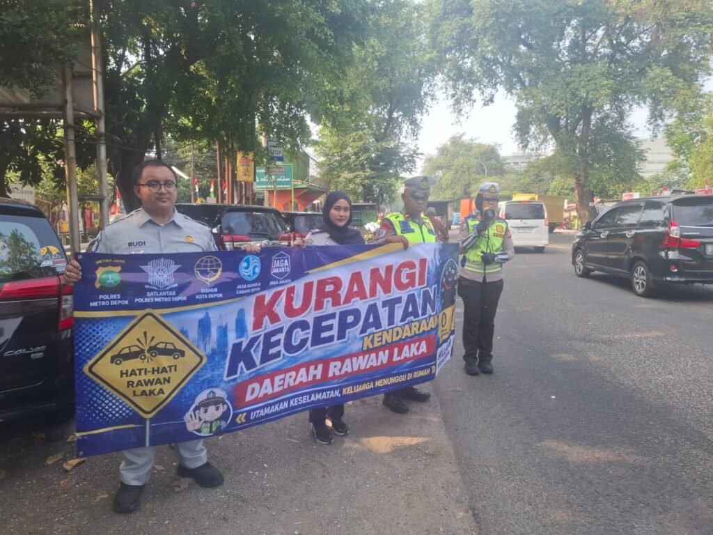 Safety Campaign Bersama Polres Metro Depok, Jasa Raharja Ajak Masyarakat Wujudkan Keselamatan Berlalu Lintas