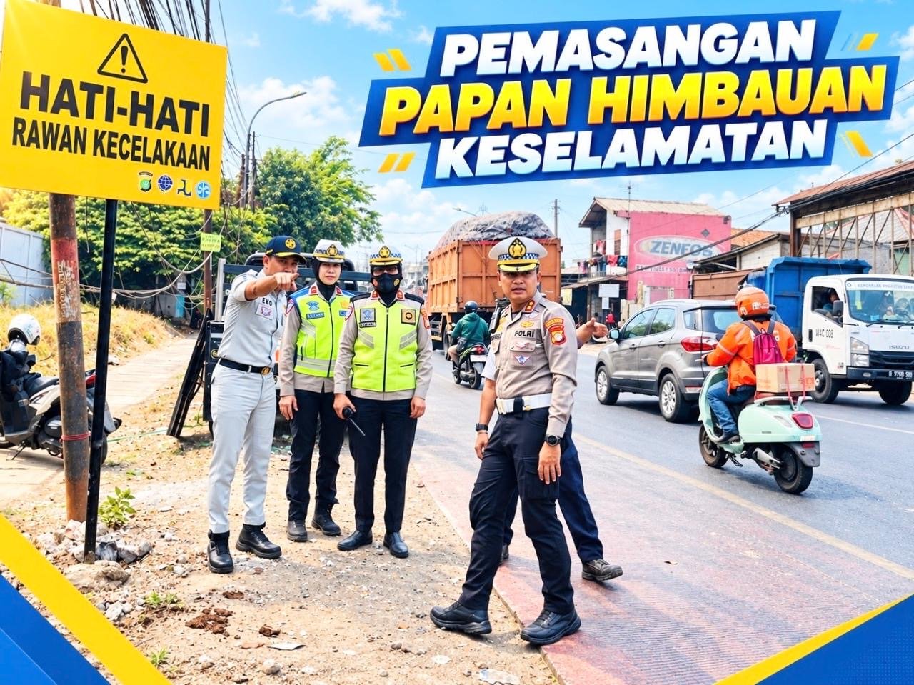 Cegah Laka Lantas, Jasa Raharja Pasang PAPAN HIMBAUAN KESELAMATAN di Daerah Rawan Kecelakaan