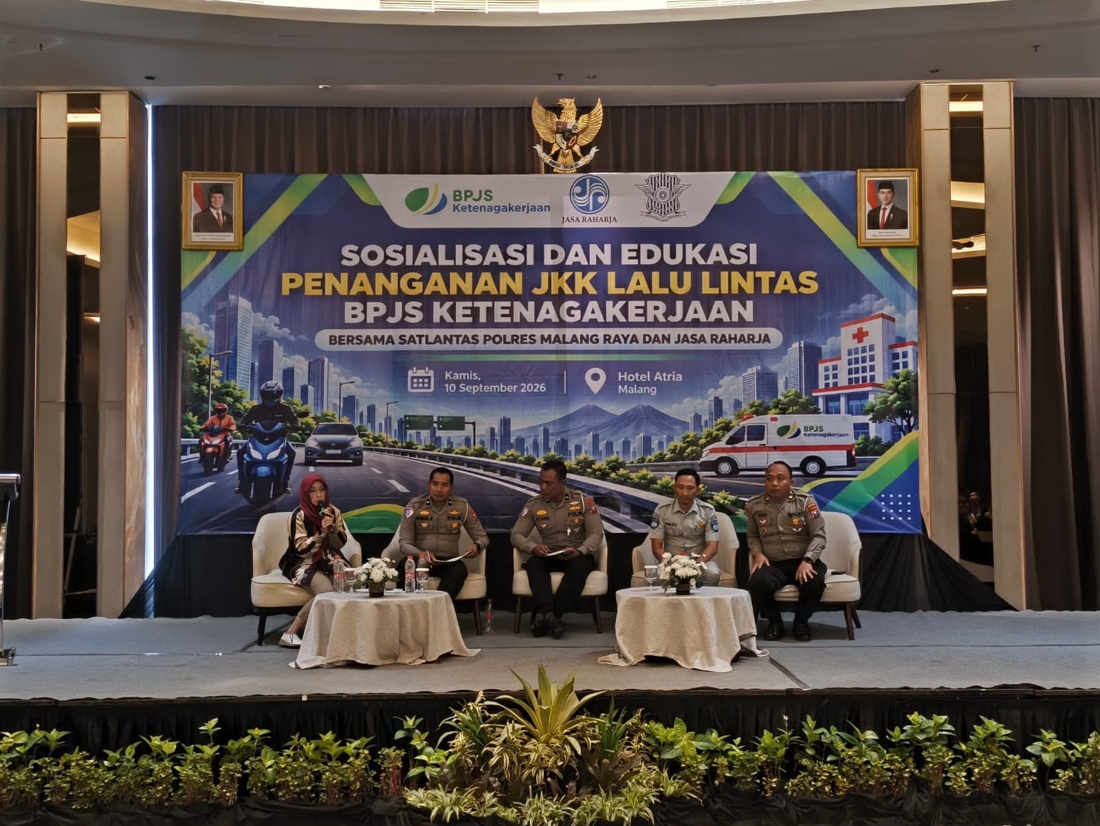 Edukasi Penanganan JKK Lalu Lintas Digelar BPJS Ketenagakerjaan Bersama Jasa Raharja dan Satlantas Polres Malang Raya