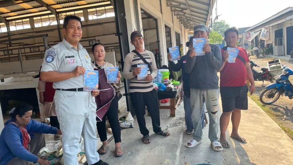 Jasa Raharja Mesuji Perluas Sosialisasi Keringanan Pajak Kendaraan di Pasar Induk Simpang Pematang