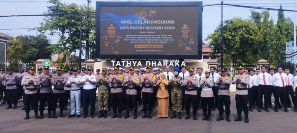 Jasa raharja kediri hadir dalam apel gelar pasukan Operasi patuh semeru 2026.